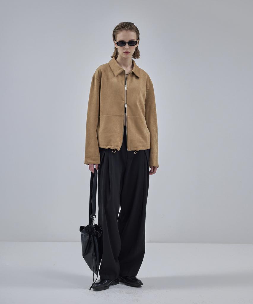 Ironyporno Whiteline 86-Iro134 Semi-Dart Stadium Suede Jacket Camel
