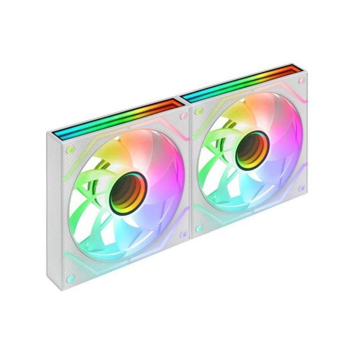 Mars Gaming MF-3DPROX2R Kit 2x Ventiladores ARGB 120mm Aspas Invertidas PWM FDB Blanco