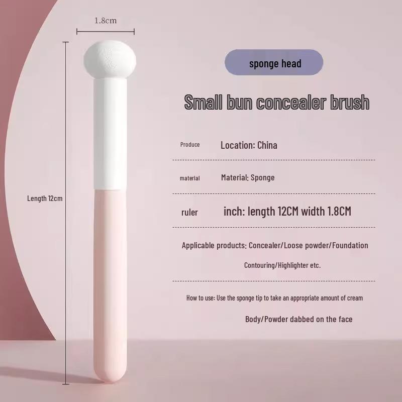 

Mushroom Head Makeup Brush - Soft Sponge for Concealer, Dark Circles, Tear Troughs, and Nasolabial Folds Pink Mushroom Head - Single