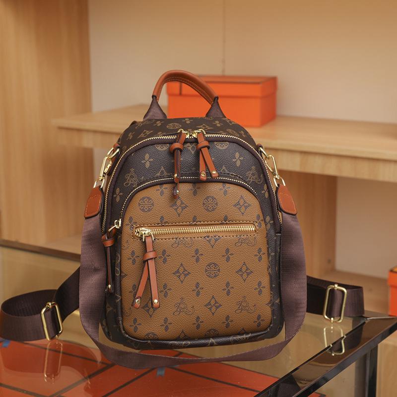 Dámský batoh s retro potiskem: Stylový, Velkokapacitní, Třícestný Módní pro Cestování a Výlety