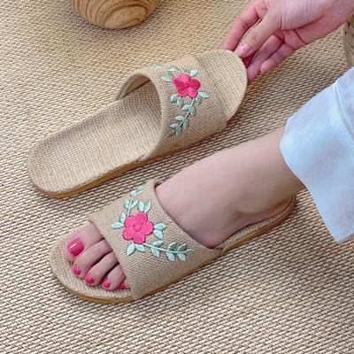 Retro Women's Knitted Linen Slippers