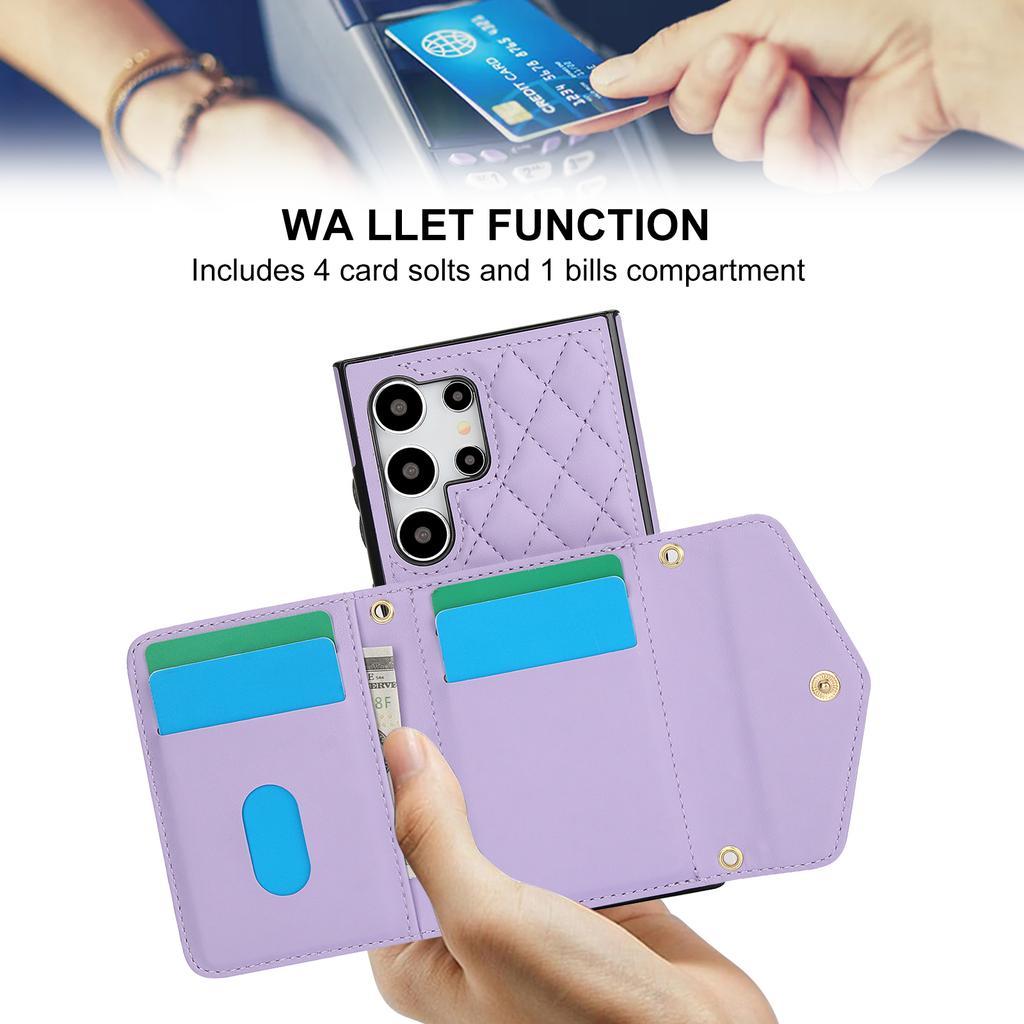 Crossbody Cards Solt Wallet Leather Rfid Case For Samsung Galaxy A55 A15 A35 A25 S24 Ultra S23 Plus S22 S21 Triple Fold Cover