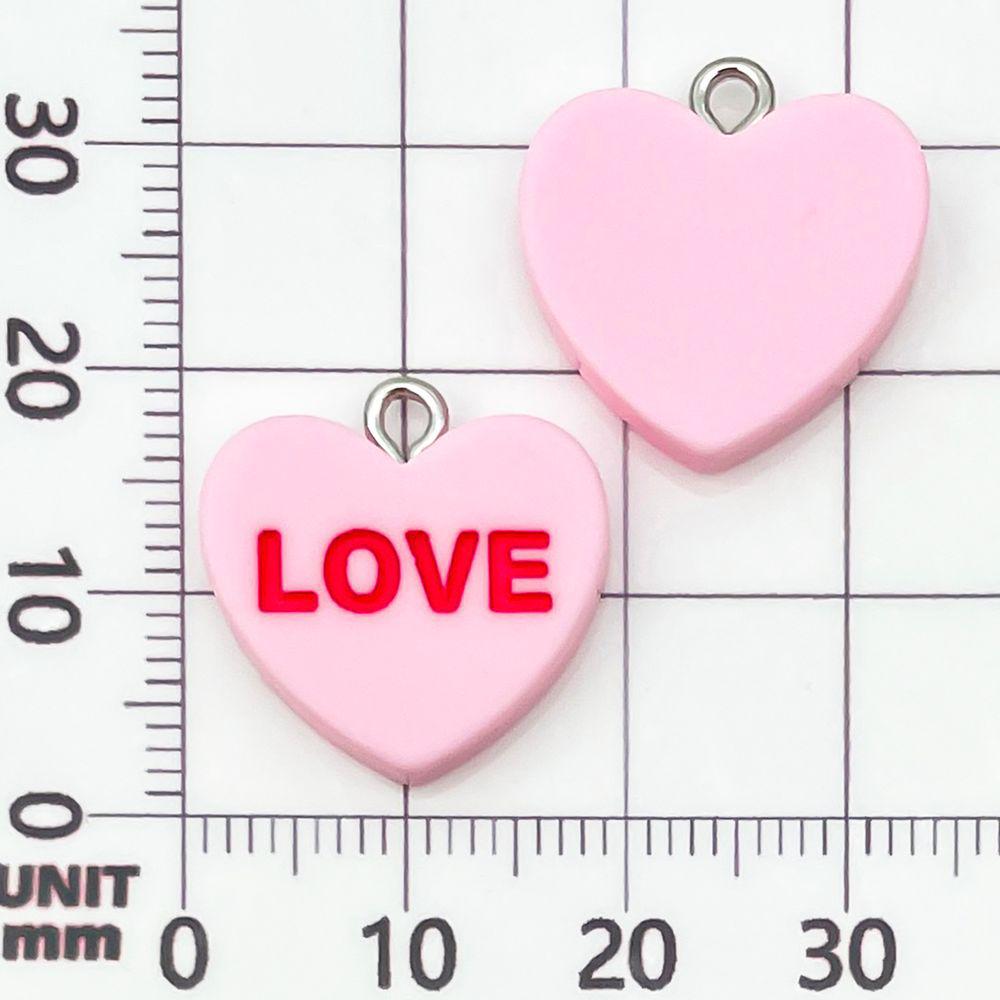 12-Color Resin Heart LOVE Letter Pendants for DIY Jewelry