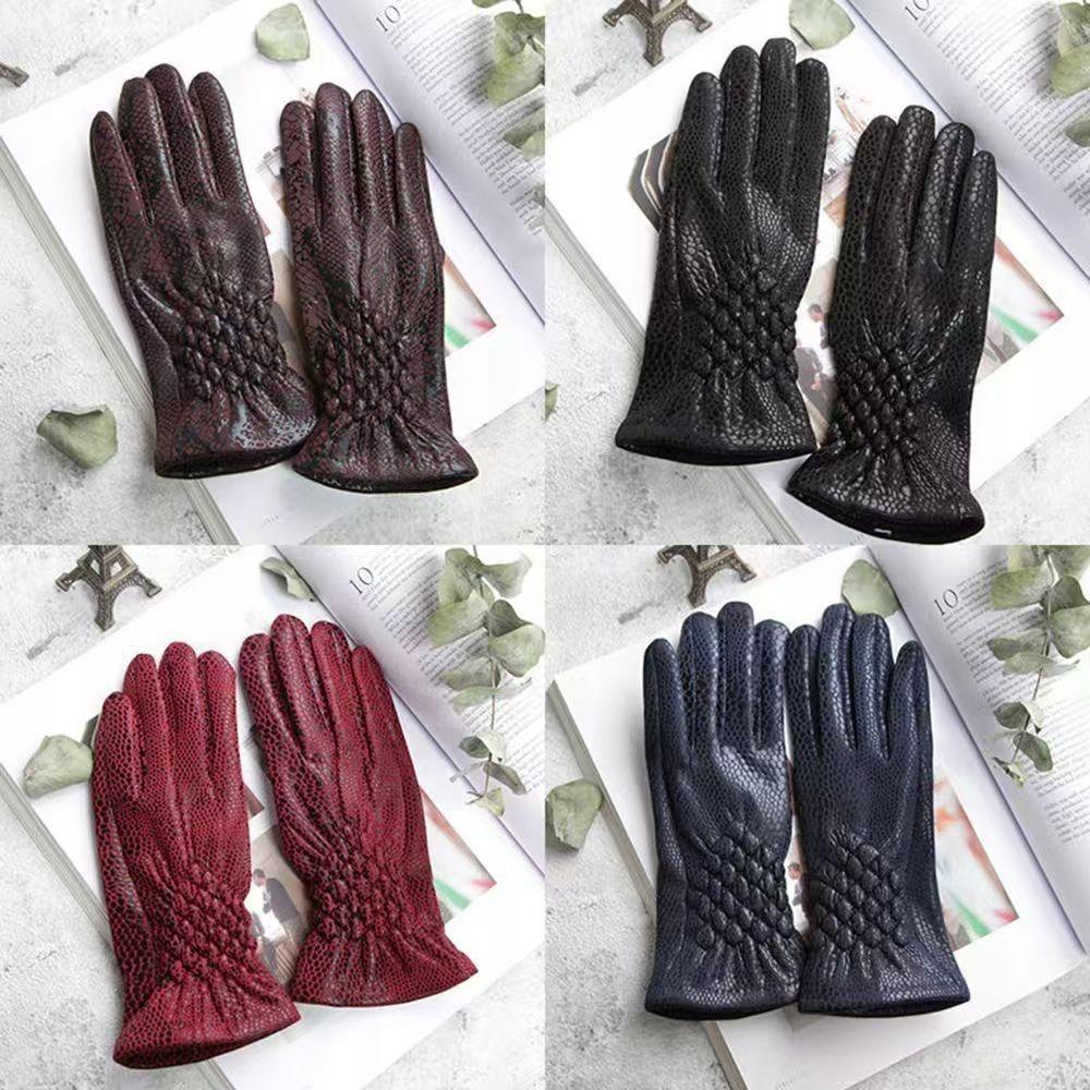 black women' leather GLOVES for autumn/winter, stylish and elegant