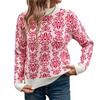 Valentine's Day Christmas Semi-turtleneck Knitted Sweater Autumn and Winter European and American Flowers Jacquard Pink Sweater Women