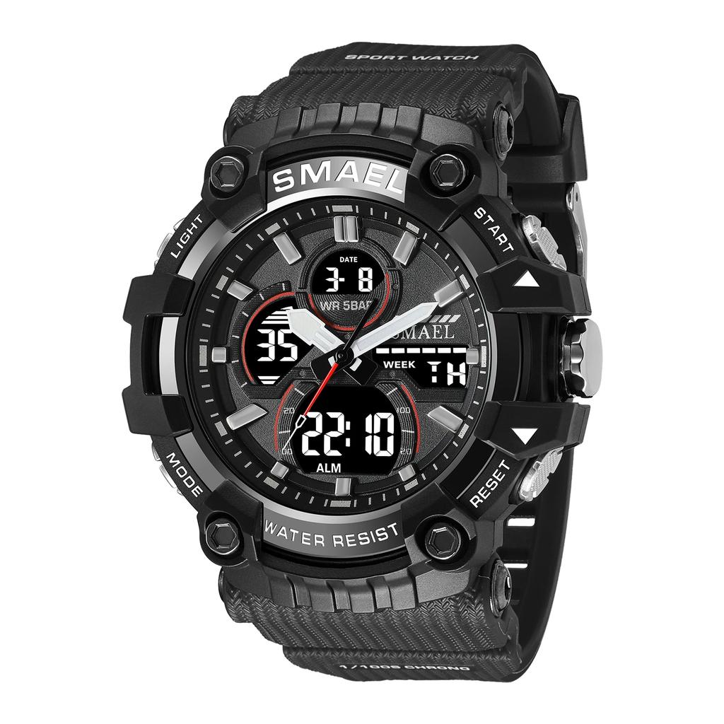 SMAEL Glow Men's Watch 8079 Tactical Watch Male Student Sports Dual Display Digital Waterproof