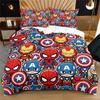 Cute Marvel Superhero Duvet Cover Set Comforter Cover Bedding Set No Filler For Teens Bedroom Living Room Decor