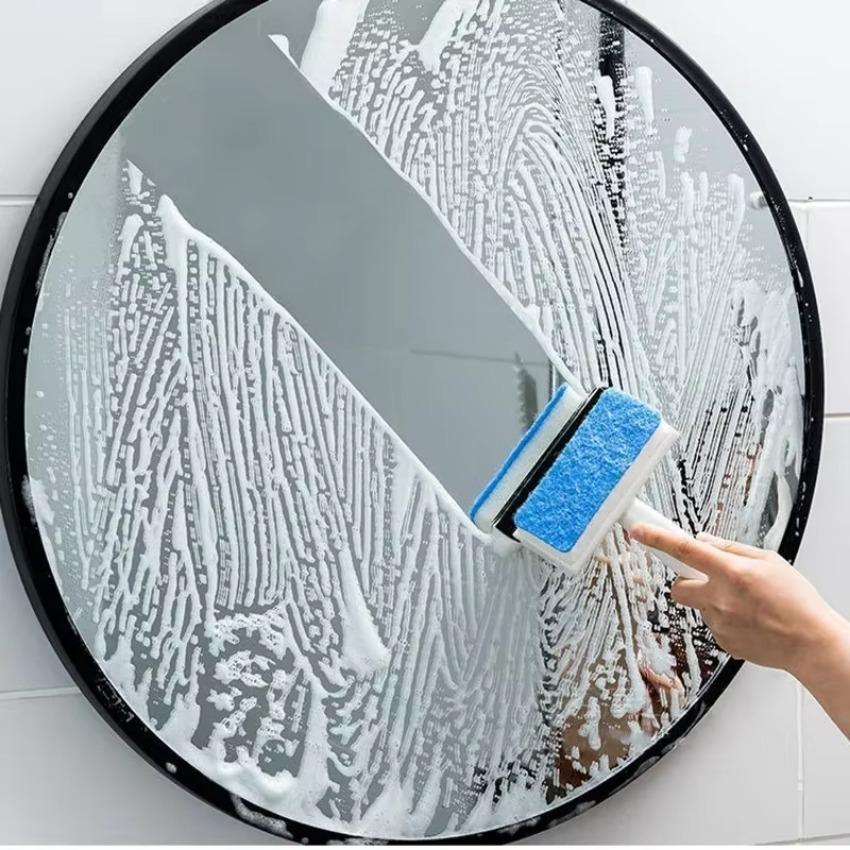 1 szt. Szczotka do czyszczenia łazienki Skrobaczka do podłogi i okien Gąbka do czyszczenia Lustro Narzędzie do czyszczenia Wielofunkcyjna Dwustronna Domowa Ściągaczka do szkła