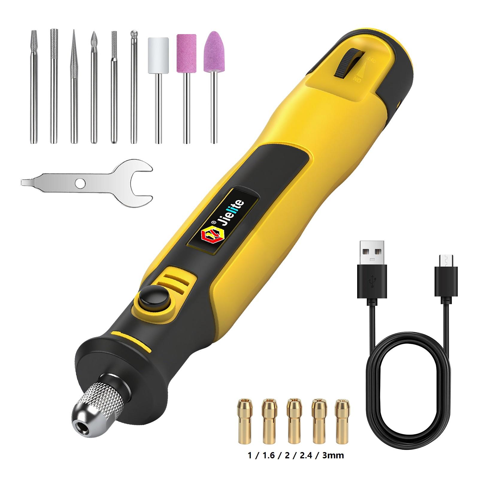 

Mini Rotary Tool Handheld Cordless Drill Stepless Speed Control Power Rotary Tool for Jade Polishing Drilling Engraving Cutting золотой