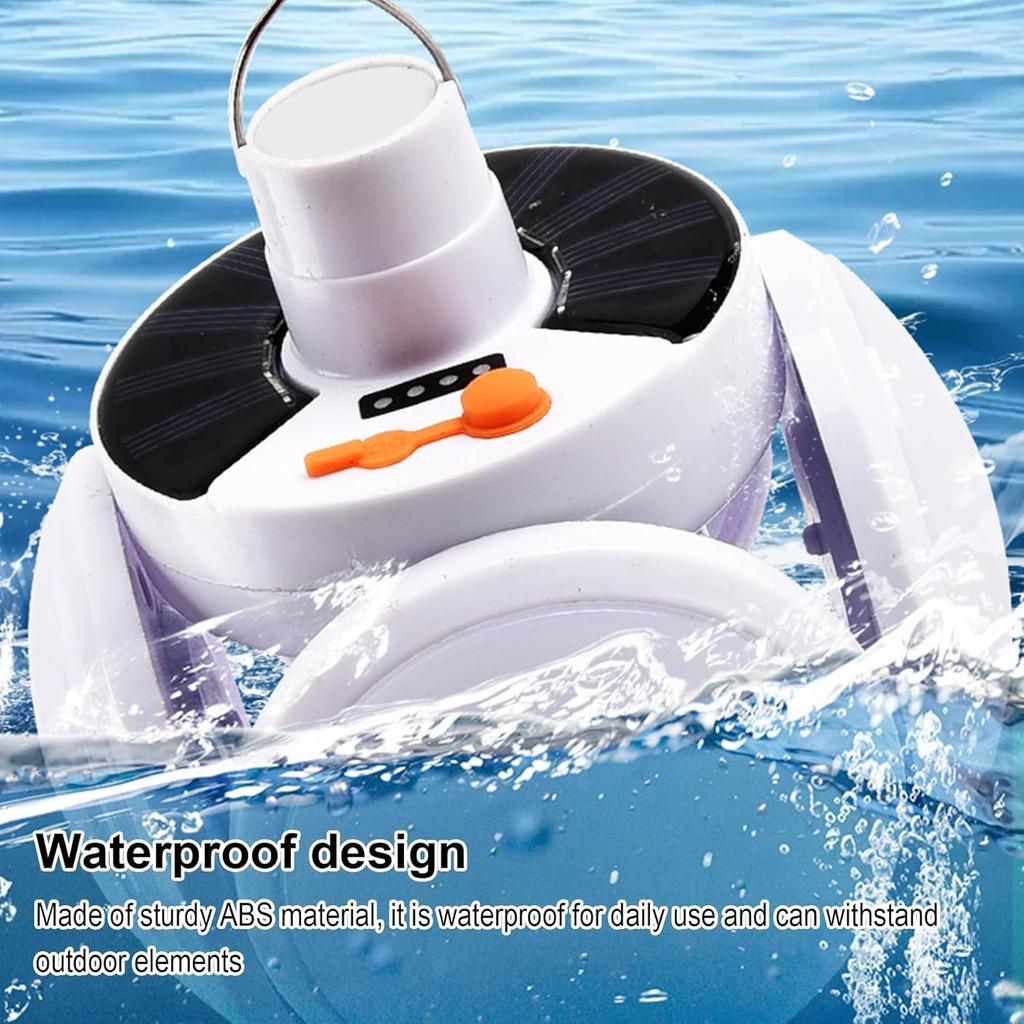 2 In 1 Folding Solar Lamp, USB Rechargeable Portable Camping Light, 5-Gear Adjustament Outdoor Solar Power Light, Portable Waterproof Hanging Tent