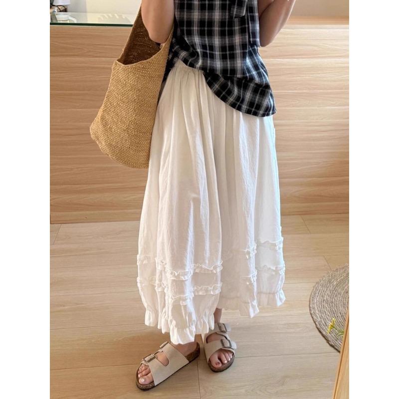 

Модный дизайн Универсальные повседневные брюки Брюки с грибным кружевом Брюки с широкими штанинами Женские эластичные талия Однотонные Брюки длиной девять точек Блумеры XL белый