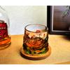 Creative relief painted country tide wind koi fish rotating tumbler whiskey wine glass crystal glass foreign wine cup