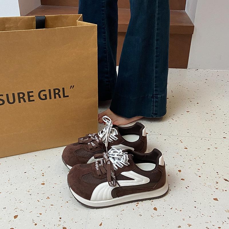 

2025 autumn height increase breathable mesh shoes round head cute women s shoes platform versatile mesh shoes sports shoes casual shoes 40