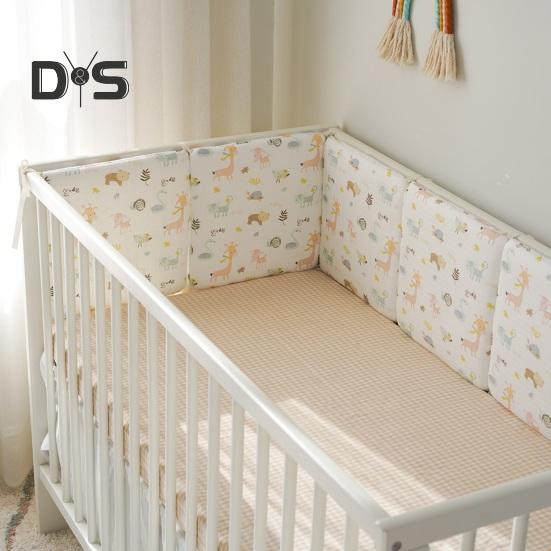 6-teilige Krippeneinlage zum Zahnen, 11,8 x 11,8 Zoll, Antikollisions-Babybett-Stoßstangenpolster, Krippenseitenschutz, Kinderbettschienenschutz