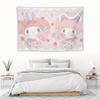 Sanrio My Melody Tapestry Sweet Piano Print Cute Cartoon Wall Hanging Aesthetic Bedroom Decor for Dorm  Home Decoration