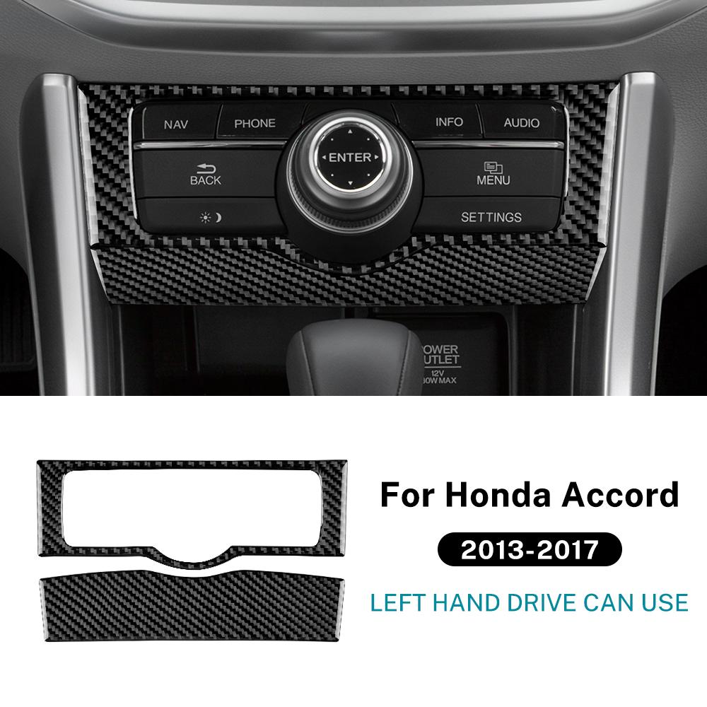

Real Soft Carbon Fiber Sticker For Honda Accord 2013 2014 2015 2016 2017 LHD Car Central AC Panel Interior Trim Accessories