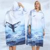 2025 Quick-Dry Hooded Swim Poncho with Zipper - Portable Bathrobe and Beach Towel