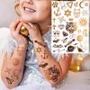 Golden Turtle Anchor Temporary Tattoo For Women Adult Realistic Compass Flower Fake Tattoo Sticker Washable Body Art Tatoo Decal