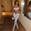 European & American Women's Polka Dot Halter Backless Long Pants Two-Piece Set