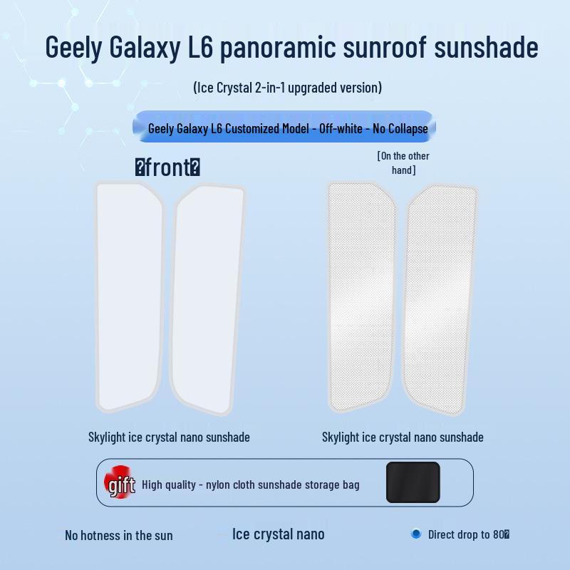 Geely 24 Galaxy L6 Chuangxiang Dach panoramiczny Osłona przeciwsłoneczna Ice Crystal - Izolacja cieplna, Ochrona przeciwsłoneczna, Nieprzezroczysta osłona prywatności