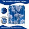 Blue Sky Shower Curtain White Clouds Nature Scenic Landscape Bathroom Decor, Waterproof Cloth Fabric with Hooks, 72x72 inch
