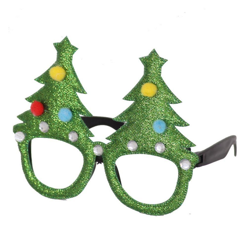 Plastic Merry Christmas Glasses Decorative Deer Horn Glasses Santa Snowman Glasses  Christmas