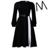 Women High Waist Solid Color Round Neck Short Sleeve Plus Size Elegant Midi Dress