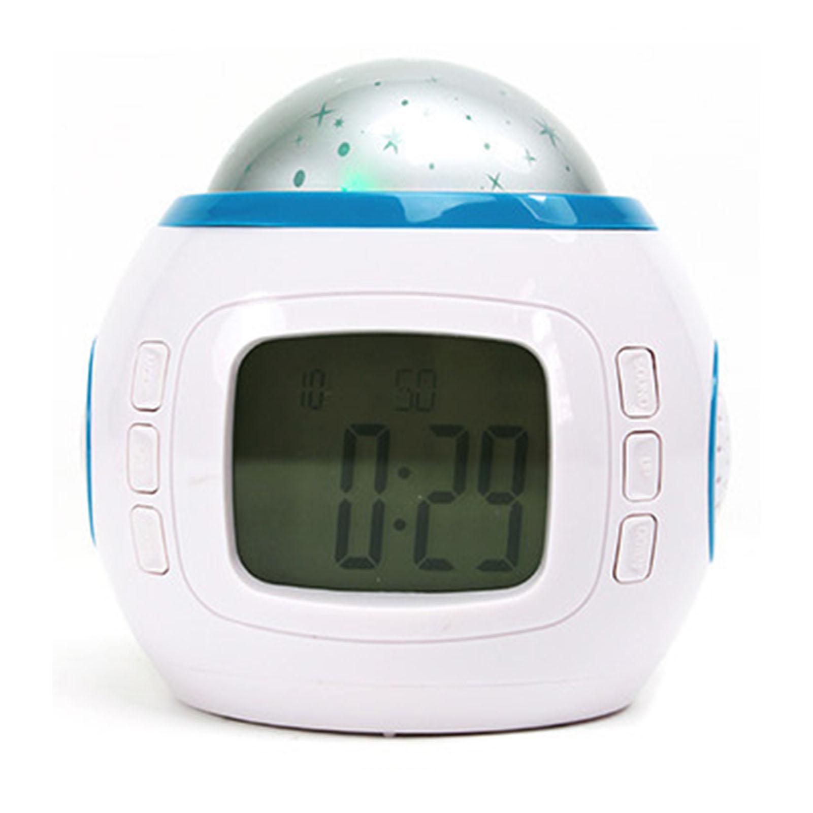 

Projection Light Clock Backlight Snooze Function Sky Projector Digital Alarm Clock with Music Thermometer Calendar