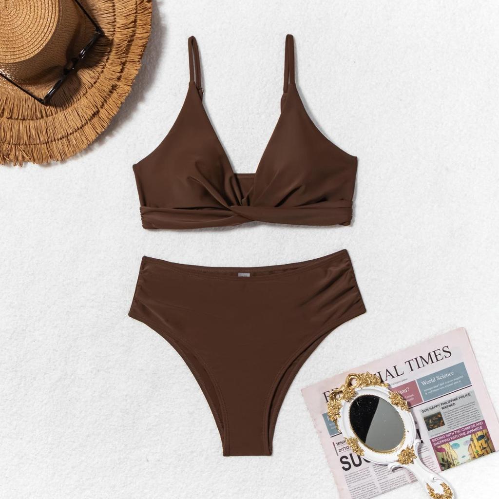 Women's Solid Color Sling Bikini - Simple & Sexy Two-Piece Swimsuit