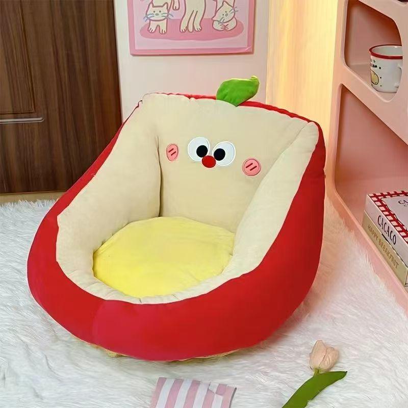 Thick Warm Pet Nest for Cats & Puppies: Non-Stick Fur, Removable, Washable, All-Season Comfort Mat