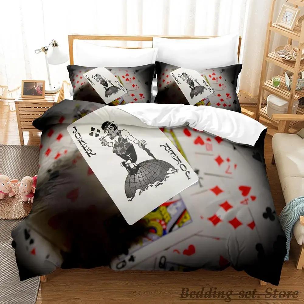 HIGH CARD Poker Bedding Set Single Twin Full Queen King Size Bed Set Adult Kid Bedroom Duvetcover Sets Anime Parure De Lit