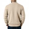Herren Zopfmuster V-Ausschnitt Cardigan Pullover, Knopfleiste vorne, Zwei aufgesetzte Taschen, Gerippte Bündchen & Saum, Weicher Strick Lässiges Layering Top
