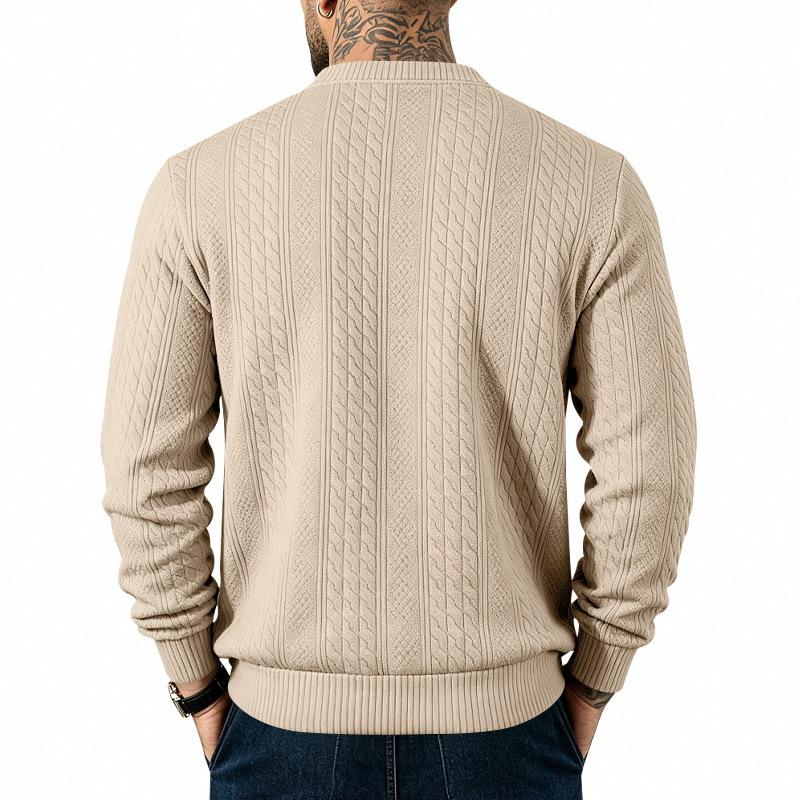 Herren Zopfmuster V-Ausschnitt Cardigan Pullover, Knopfleiste vorne, Zwei aufgesetzte Taschen, Gerippte Bündchen & Saum, Weicher Strick Lässiges Layering Top