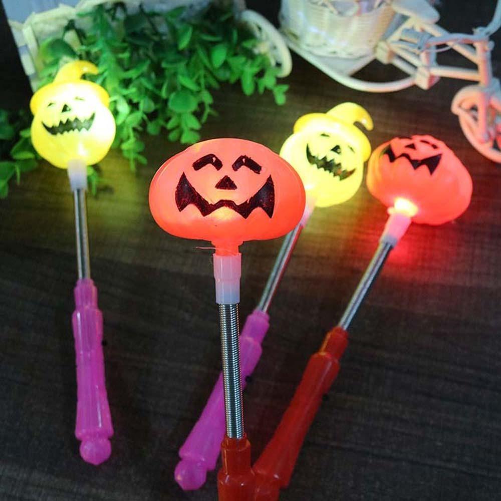 4Pcs Flashing Sticks Halloween Lantern Luminous Pumpkin Stick Lantern Pumpkin Hand Lantern Unisex