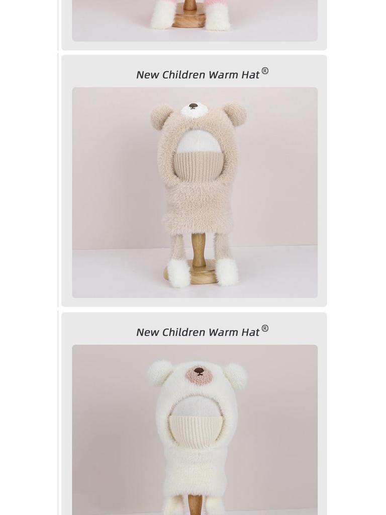 Dětská zimní čepice a šála 2025: Teplá, Odolná proti chladu, Plyšová pletená vlna