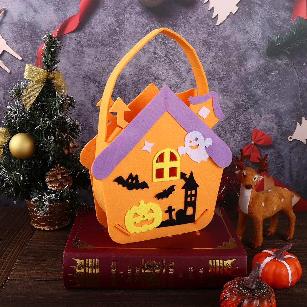 Material Halloween Decoration Ornament Gift Basket Halloween Bag Halloween Candy Bag Storage Bucket