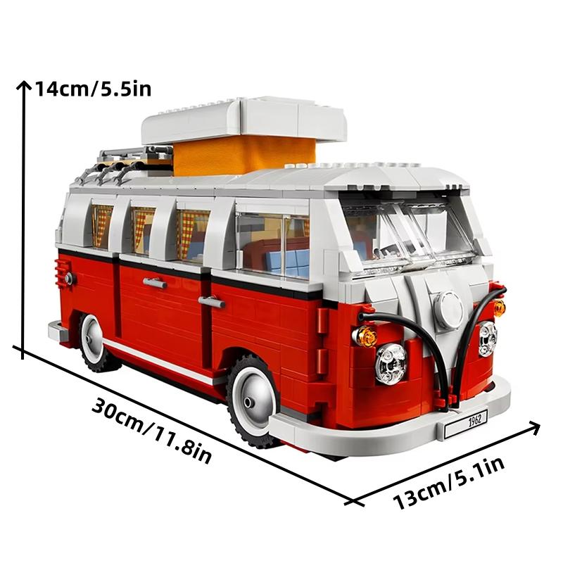 

1332Pcs Technical T1 Camper Van Bus Car Building Blocks Vehicle Assemble Model Fit Moc Set Bricks Toys For Boys Girl Gifts no original box