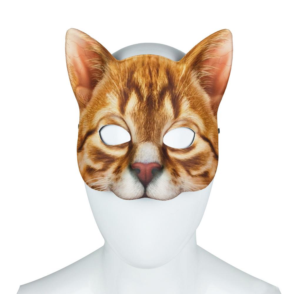 3pcs Realistic Cat Masks for Halloween Christmas Easter Party Party Accessory