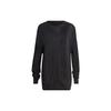 Blue Version Knit Sweater Solid Color Round Neck Loose Long Sleeve Sweater Women Sweater Black IL8532