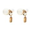 Dior Tribales Vintage Clip-On Metal Resin Pearl Earrings Women earrings Gold E2073WOMRS-D908