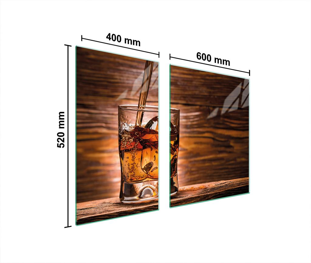 SZKLANA PŁYTA I DESKA DO KROJENIA 100x52 WHISKY