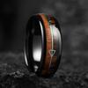 8MM Men's Koa Wood Inlay Stainless Steel Ring Unique Silver Arrow Steel Rings For Gift Luxury Party Wedding Band Jewelry Gift