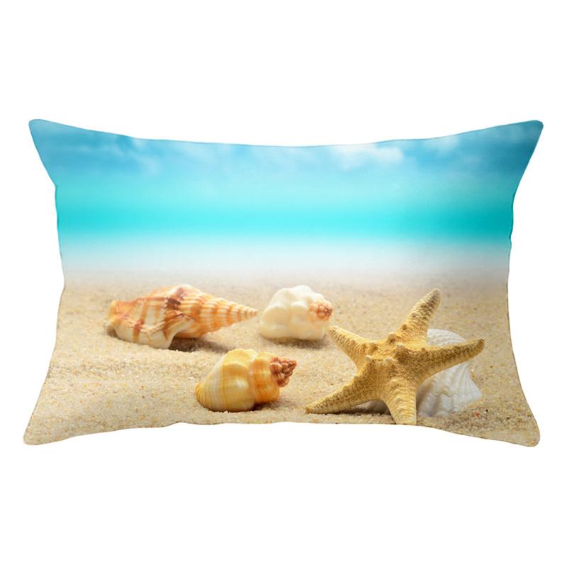 30x50cm Ins Sommer Strand Kissenbezug Meer Seestern Muschel Shell Kissen Abdeckung Sofa Hause Dekoration Landschaft Polyester kissenbezüge