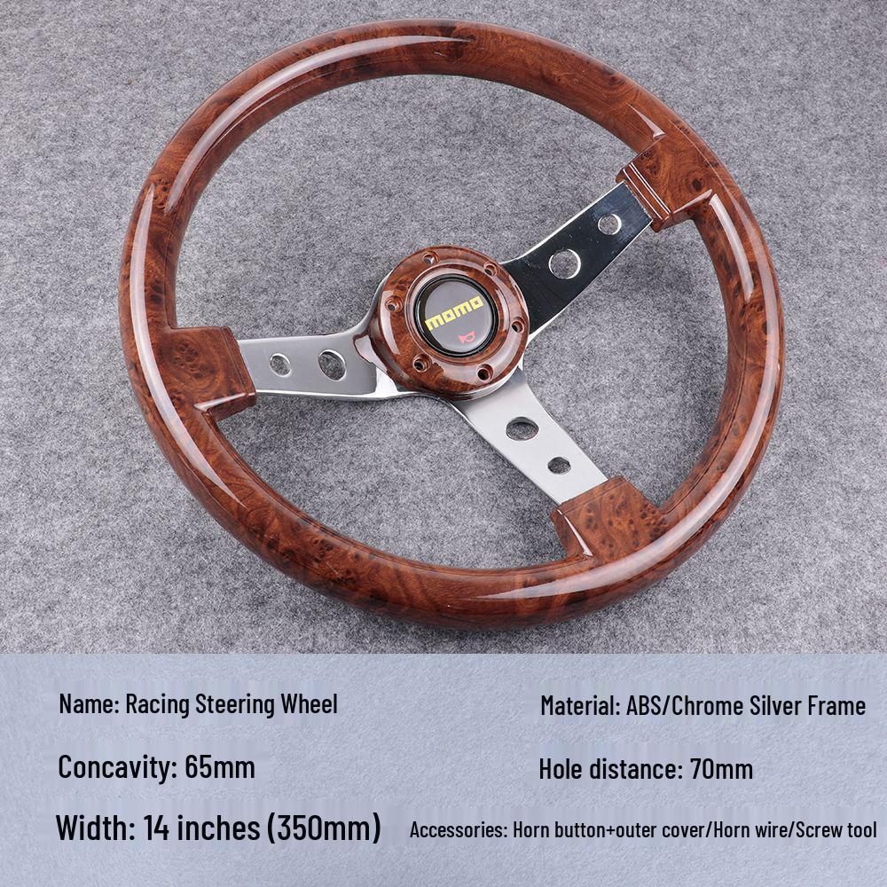 14" Retro Ferskentrefinish Ratt, Universell Passform for Beidouxing, Jetta & Yishen, Racing Titandesign