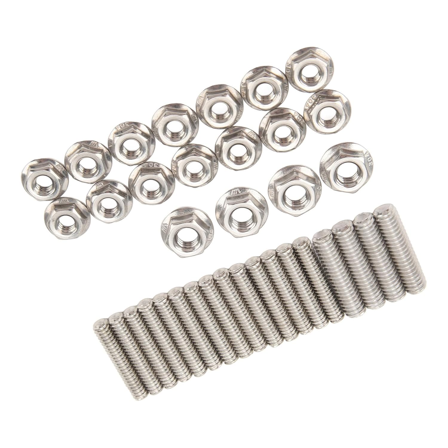

Oil Pan Studs, Engine Oil Pan Studs Set 304 Stainless Steel Surface Polished High Temperature Resistant for SBC 283 327
