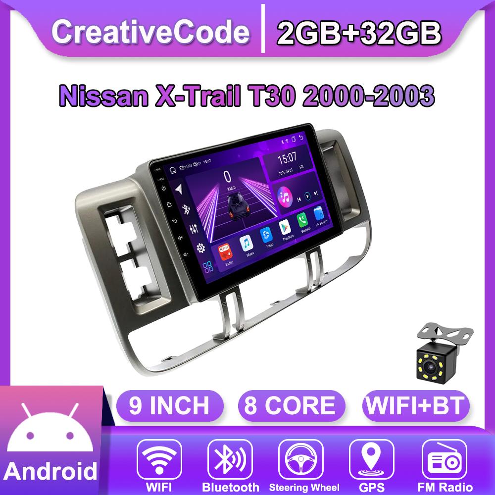 

Android Car-Play Car Radio For Nissan X-Trail T30 2000-2003 Multimedia Player Head Unit Stereo GPS Navigation BT WIFI,8 CORE ,2+32GB сірий