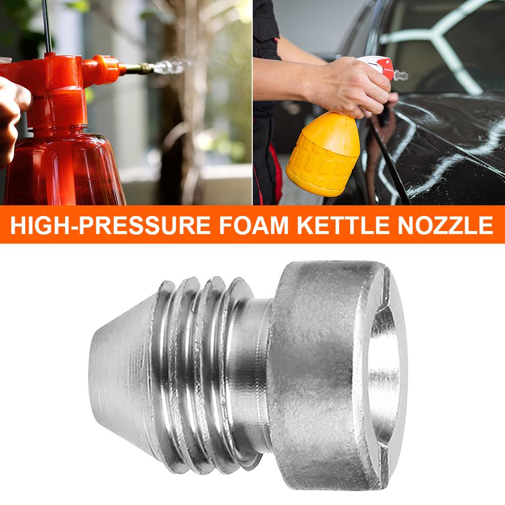 Foam Maker Tips 1.0mm/1.1mm/1.15mm Thread Foam Runner Orifice Nozzle Stainless Steel Pressure Foam Pot Sprayer Filter Silver