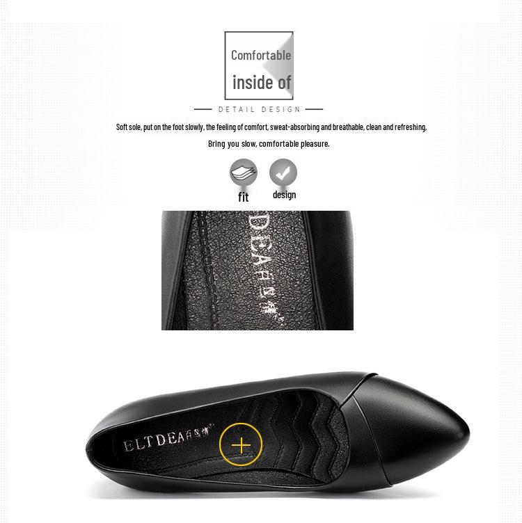 Spring & Autumn 2022 Chunky Heel Soft Leather Mom Shoes - Comfortable Low-Cut for Middle-Aged & Elderly Women