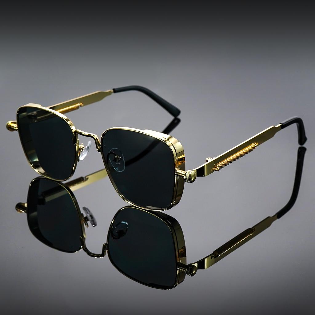 Moda Retro Punk Steam Style Okulary przeciwsłoneczne Kwadratowa Metalowa Oprawka Męskie i Damskie Okulary Przeciwsłoneczne Party Ozdobne Okulary