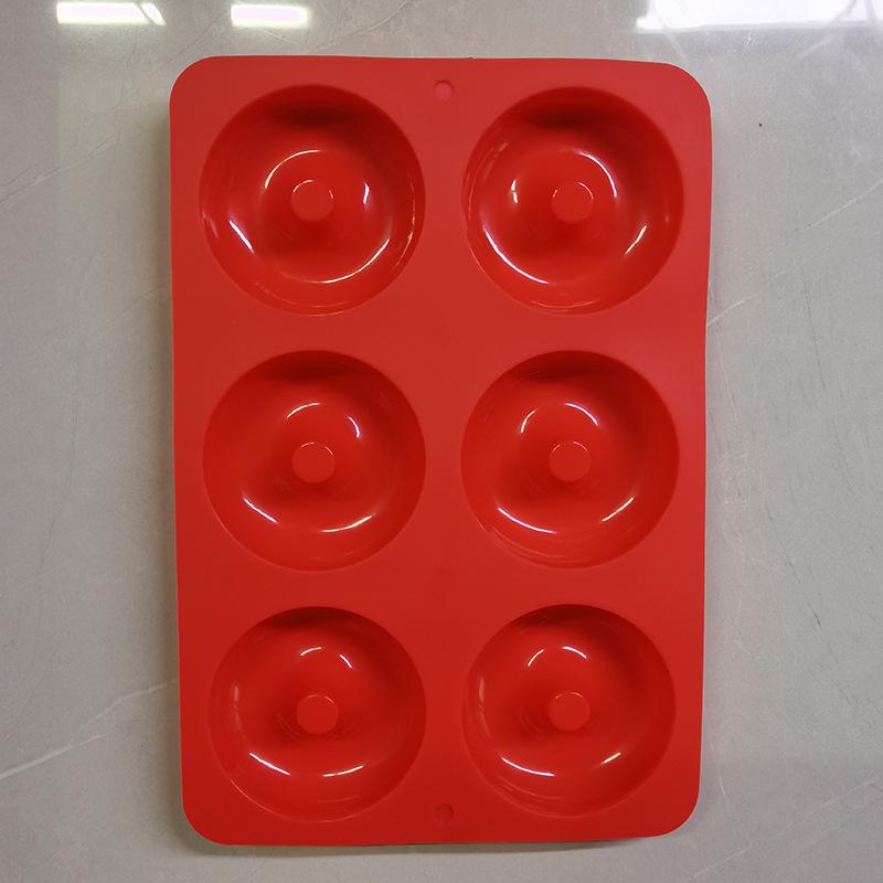 Silicone Donut Mold 6-hole Baking 1pcs Food Grade Bread Cake Bagel Baking Tray Heat-resistant Microwave Kitchen Use